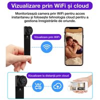 Micro camera ascunsa, VD06A, WIFI, detectarea miscarii, vedere nocturna, 1080P, Android/iOS, autonomie  5 ore - 3