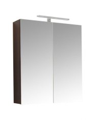 Oglinda cu iluminare LED, QUATTRO, wenge, 60x68 cm - 1
