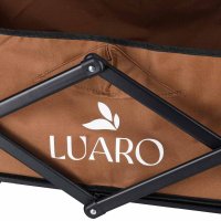 Carucior de transport universal 2 in 1 Ikonka Brown, model pliabil, cu maner reglabil, sasiu din otel rezistent, buzunare exterioare si Masuta de campare inclusa - 1