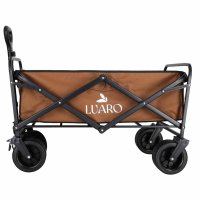 Carucior de transport universal 2 in 1 Ikonka Brown, model pliabil, cu maner reglabil, sasiu din otel rezistent, buzunare exterioare si Masuta de campare inclusa - 9