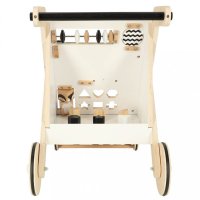 Antepremergator pentru copii, Ikonka, din Lemn, cu elemente interactive, sortator de forme, abac, labirint cu bile, placi numerice, oglinda si blocuri rotative, dimensiune 32 x 49 x 34 cm - 2