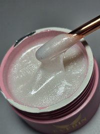 Gel Profesional Autonivelant Everin New Obsession Obsessed 50gr - Alb Perlat cu Sclipici - 1