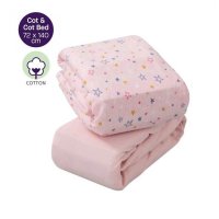 Set de 2 cearceafuri roz cu elastic Clevamama 140 x 70 cm - 1