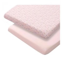 Set de 2 cearceafuri roz cu elastic Clevamama 140 x 70 cm - 2