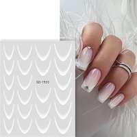 Sticker Decor Unghii French Color Alb - B114 - 1