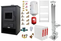 Sistem de incalzire si apa calda pentru 2 camere - Termosemineu Fornello Padova E, 19.4 kW, 510x500x910 mm - 1