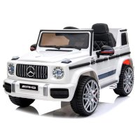 Masinuta Electrica Mercedes G63 AMG pentru Copii, 70W 12V, Scaun Tapitat si Roti EVA, Alb Premium - 1
