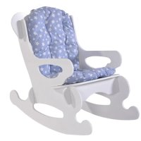 Scaun balansoar pentru copii Baby Puzzle 40x70x65 cm - MDF alb/albastru - 1