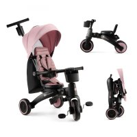 Tricicleta pentru copii Kinderkraft Jazz 2 Pink, pliabila, scaun rotativ, spatar reglabil, maner ajustabil - 9