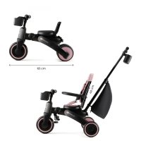 Tricicleta pentru copii Kinderkraft Jazz 2 Pink, pliabila, scaun rotativ, spatar reglabil, maner ajustabil - 8