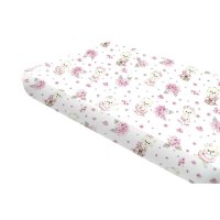 Cearceaf cu elastic MimiNu pentru pat 160x80 cm, din bumbac Oeko Tex Standard 100, design Pink Ballerina - 1