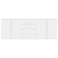 Set de 3 servante albe din lemn prelucrat, cu spatiu amplu de depozitare - 4