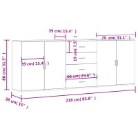 Set de 3 servante albe din lemn prelucrat, cu spatiu amplu de depozitare - 10