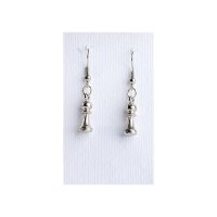 Cercei Charm Argintii din Metal cu Lungime de 2 cm - 1