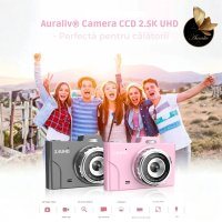 Camera Foto Digitala Auraliv® Roz 48MP Ultra HD, 2.5K UHD, Video 1080P,  Ecran IPS 2.8”,Baterie 750mAh,Card 32GB Inclus - 2