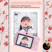 Camera Foto Digitala Auraliv® Roz 48MP Ultra HD, 2.5K UHD, Video 1080P,  Ecran IPS 2.8”,Baterie 750mAh,Card 32GB Inclus - 6