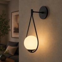 Lustra pendul HOMS RO11439 cu glob negru-alb - 1