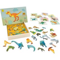 HappiHobbi Forme magnetice cu dinozauri, set educativ cu 45 de magneti - 1