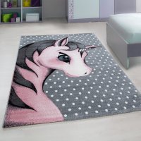 Covor Roz pentru Copii V4 120x170 cm - Design Jucaus si Confortabil - 1