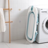 Cadita Little Mom Lemon Bathtub Blue pliabila, cu margini rotunjite, dop evacuare, senzor temperatura - 4