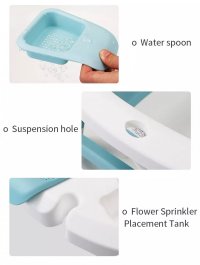 Cadita Little Mom Lemon Bathtub Blue pliabila, cu margini rotunjite, dop evacuare, senzor temperatura - 5