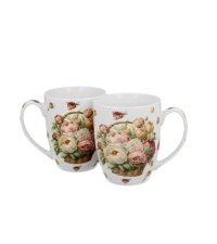 Set 2 cani portelan, 350ml, Peonies - 1