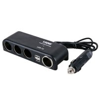 Priza auto Olesson 1525  120W 2 x USB 3 prize + port iesire bricheta - 1