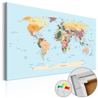 Tablou din plută - Travel with Me [Cork Map] 120x80 cm - 1