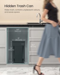 Cos de gunoi culisant Songmics Negru 48.6x25.6x44.0 cm - 3