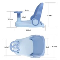 Scaun de baie Little Mom Driver Blue cu volan si spatar ajustabil in 3 pozitii, fixare cu ventuze - 6