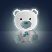 Lampa si Jucarie Ursulet Chicco, 10 Minute Muzica, 0 luni+, Albastru - 1