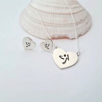 Set personalizat lantisor si cercei - Zumba - Argint 925 - 1