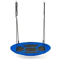 Leagan pentru copii rotund tip cuib de barza suspendat 100 cm Ecotoys MIR6001 albastru - 5
