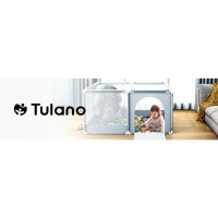 Tarc de joaca pentru copii Tulano Cozy 20 Grey, 130x130x65cm, interior/exterior, cadru metalic, usa cu fermoar, husa din plasa respirabila - 1