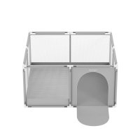 Tarc de joaca pentru copii Tulano Cozy 20 Grey, 130x130x65cm, interior/exterior, cadru metalic, usa cu fermoar, husa din plasa respirabila - 7