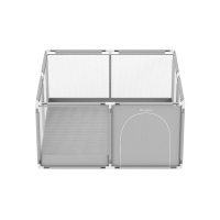Tarc de joaca pentru copii Tulano Cozy 20 Grey, 130x130x65cm, interior/exterior, cadru metalic, usa cu fermoar, husa din plasa respirabila - 8