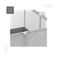 Tarc de joaca pentru copii Tulano Cozy 20 Grey, 130x130x65cm, interior/exterior, cadru metalic, usa cu fermoar, husa din plasa respirabila - 10