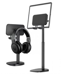 Suport Reglabil pentru Telefon/Tableta de birou cu suport pentru Casti Q-ZJ201 - 1