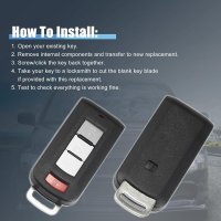 Carcasa Cheie Auto Techstar cu 3 butoane, Compatibila Mitsubishi Outlander 2010–2018, Lancer 2008–2016 - 6