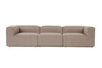 Canapea fixa FORA, 3 locuri, maro, 297x105x66 cm - 1