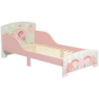Pat ZONEKIZ pentru copii de 3-6 ani, cu margini inaltate si model cu animale, 77x143x60 cm, roz - 1