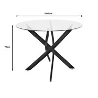Set dining Julita Antoro, 5 piese, Transparent, 80x80x75 cm - 10