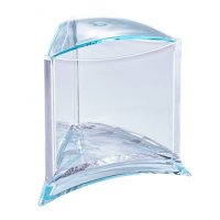 ISTA - Acvariu triunghiular acrilic pentru Betta, 1L, albastru - Elegant Display Case Blue - 1