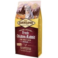 CARNILOVE Fresh Gourmand, Pui și Iepure, hrană uscată fără cereale pisici, apetit capricios, 2kg - 3