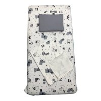 Set 3 piese paturica cu cearsaf si pernuta 120x60 cm Litere nazdravane - 1