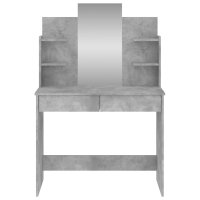 Masa de toaleta gri beton cu oglinda, dimensiuni 96x39x142 cm - 4