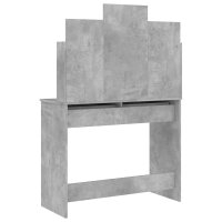 Masa de toaleta gri beton cu oglinda, dimensiuni 96x39x142 cm - 7