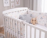 Protectie laterala pentru patut copii Kerstin Poiana Fermecata  180 x 30 cm, cu doua fete, suprafata din bumbac 100, prindere cu panglici - 1