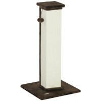 PawHut Griffoir pentru Pisici cu Stalp din Sisal si Puf, Baza Stabilă 41 x 41 x 81 cm, Maro si Crem | Aosom Romania - 1