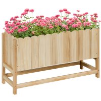 Jardiniera Verticala Outsunny din Lemn de Brad cu Orificiu de Scurgere 86x30x50cm - 1